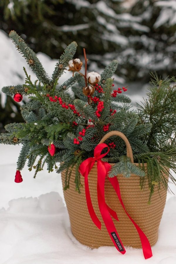 WINTER RED JUTE BAG L