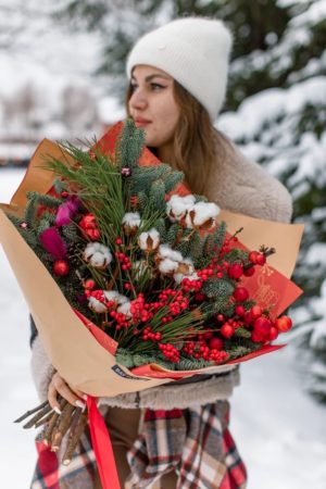 WINTER BOUQUET RED L